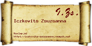 Iczkovits Zsuzsanna névjegykártya